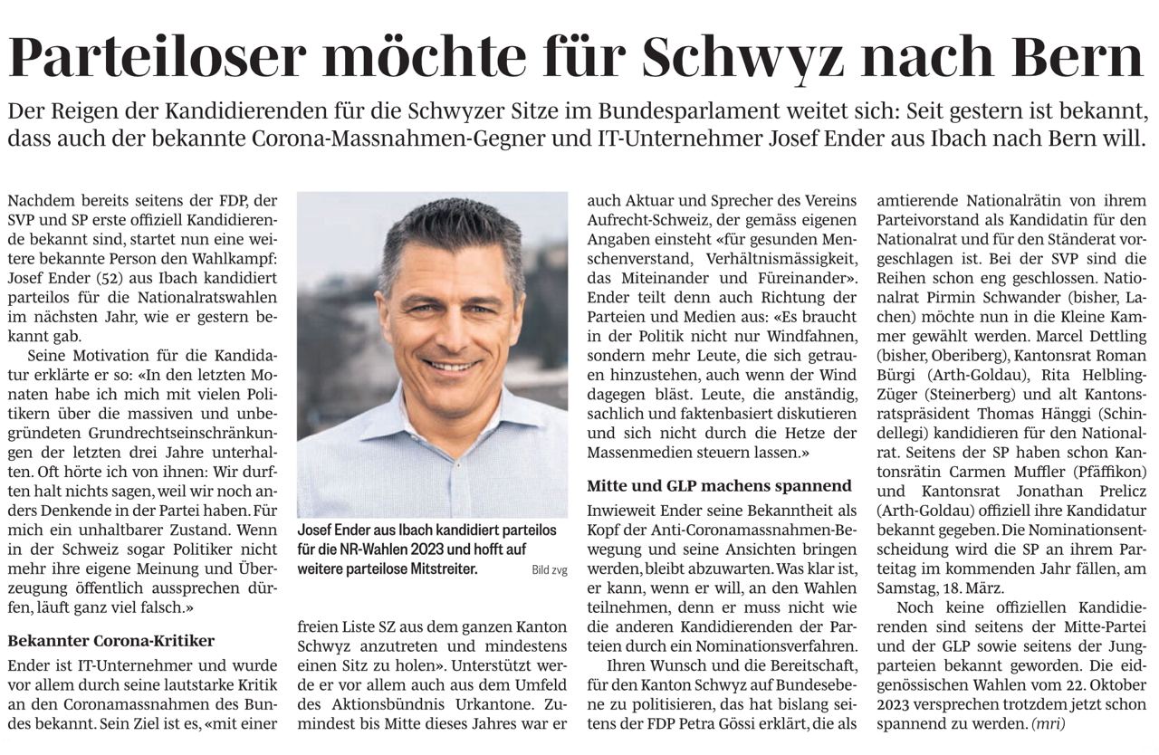 Medienmitteilung Höfner Volksblatt_Marchanzeiger 02.12.22