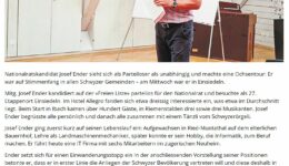 Medienbericht EinsiedlerAnzeiger vom 26.9.23