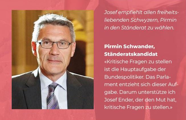 Wahlempfehlung Ständerat: Pirmin Schwander