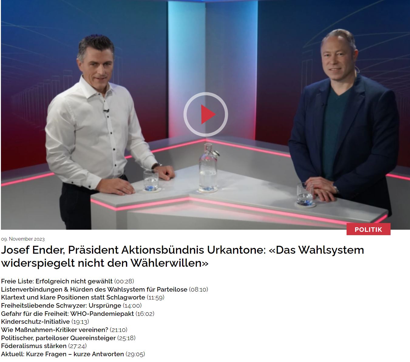 Interview auf Hoch2-TV: Das Wahlsystem widerspiegelt nicht den Wählerwillen