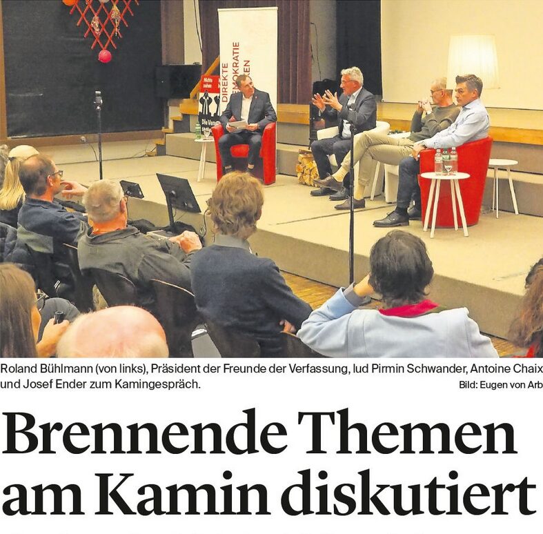 Medienberichte: Kamingespräch in Einsiedeln