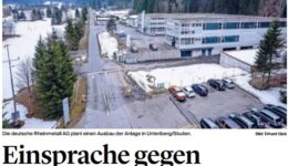 Medienberichte: Einsprache gegen Rheinmetall-Halle