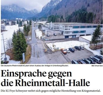 Medienberichte: Einsprache gegen Rheinmetall-Halle