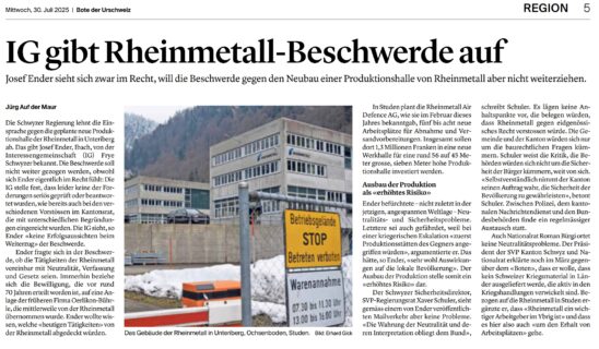 Medienberichte: Einsprache Rheinmetall abgelehnt