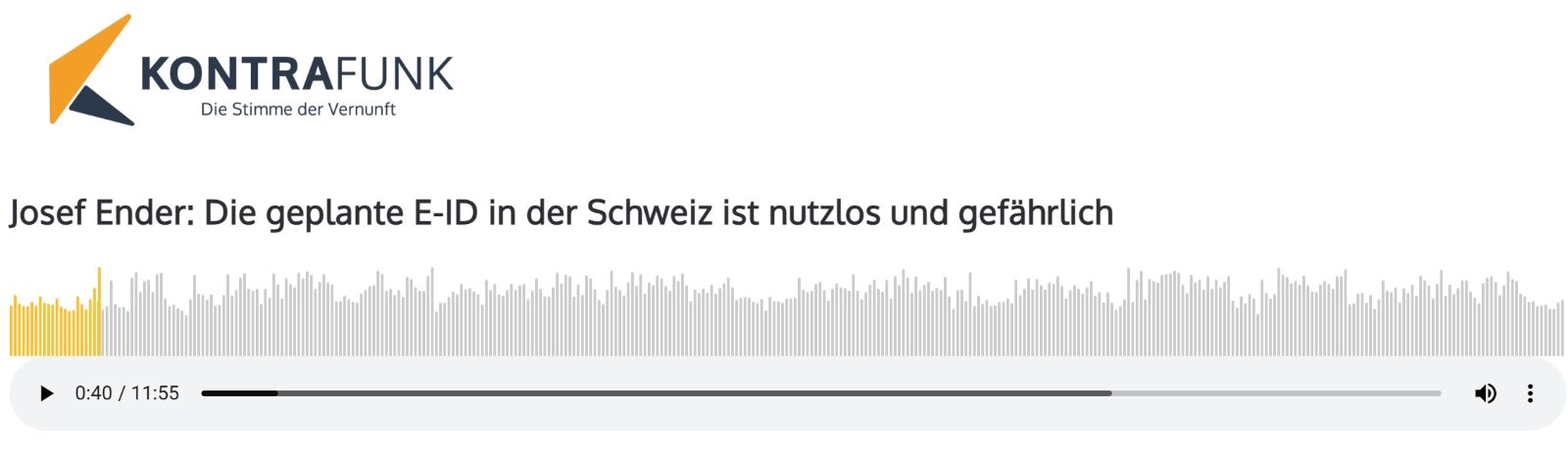 Interview Kontrafunk zur E-ID Interview Kontrafunk zur E-ID