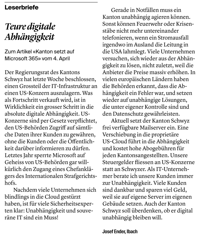 Leserbrief Digitale Abhängigkeit Leserbrief Digitale Abhängigkeit