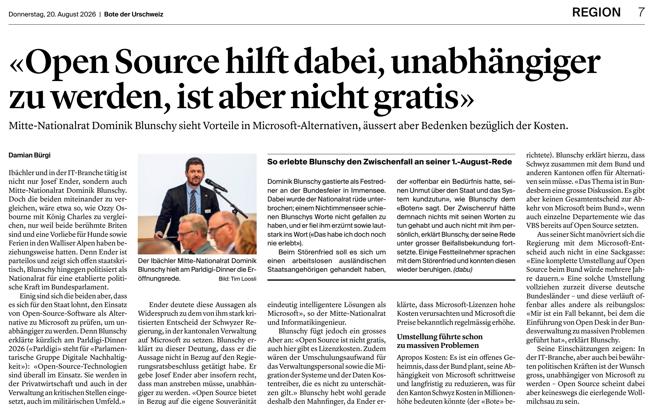Medienbericht: Open Source macht unabhängig Medienbericht: Open Source macht unabhängig