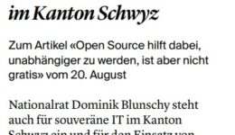 Leserbrief: Souveräne IT im Kanton Schwyz