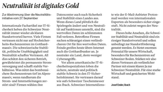 Neutralität ist digitales Gold