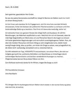 Dankesschreiben_Nachbarin Wertschätzung und Aufsteller