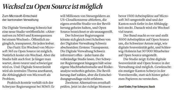 Wechsel zu Open Source ist möglich
